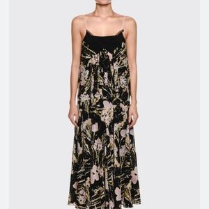 NO. 21 V-Neck Multicolored Silk Slip Dress